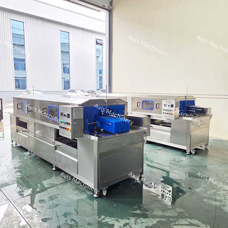 Tunnel-Type Plastic Pallet Fruit And Vegetable Basket Turnover Box Washing Machine Fully Automatic Basket Washing Machine