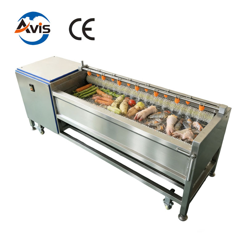 Fruit And Vegetable And Seafood Washing Machine Cassava And Sweet Potato Roller Brush Washing And Peeling Machine