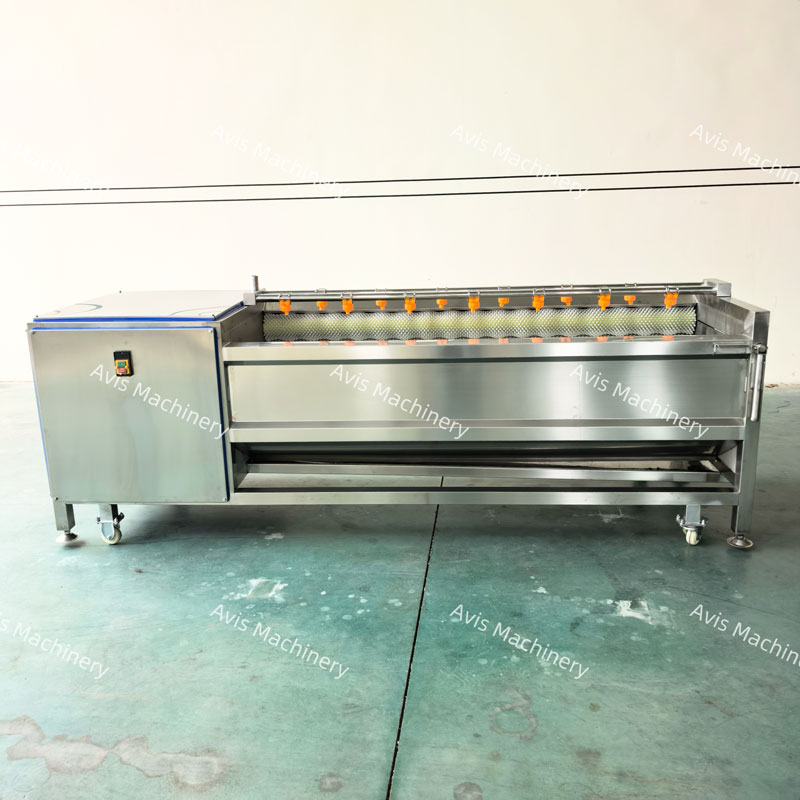 Fruit And Vegetable And Seafood Washing Machine Cassava And Sweet Potato Roller Brush Washing And Peeling Machine