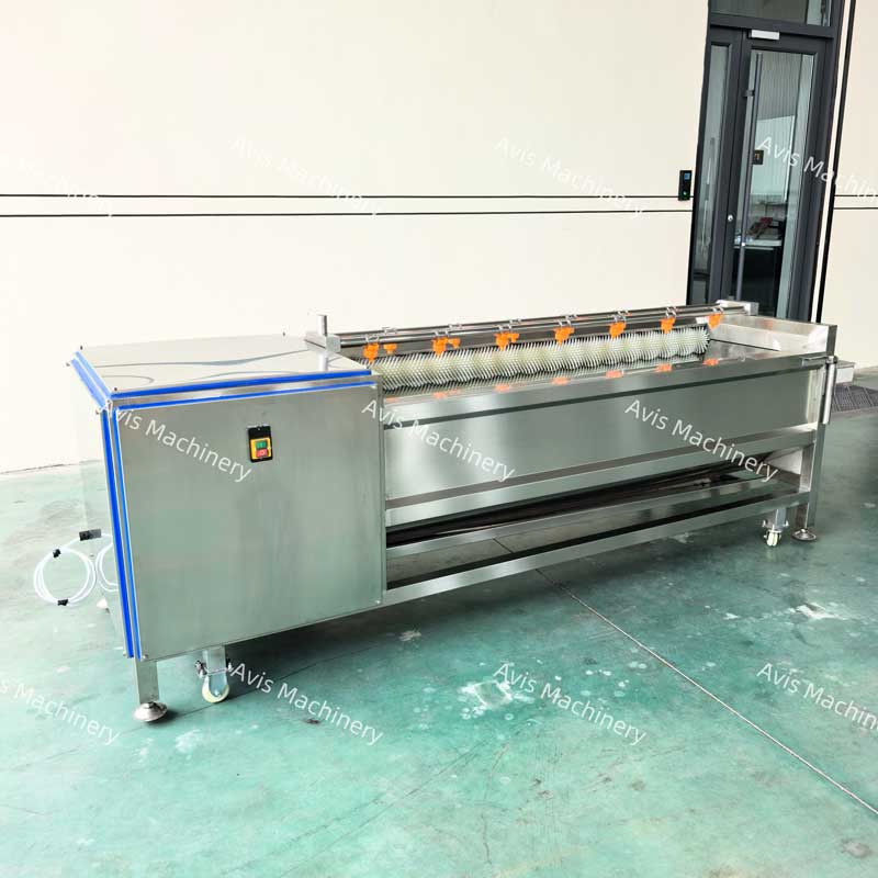 Fruit And Vegetable And Seafood Washing Machine Cassava And Sweet Potato Roller Brush Washing And Peeling Machine