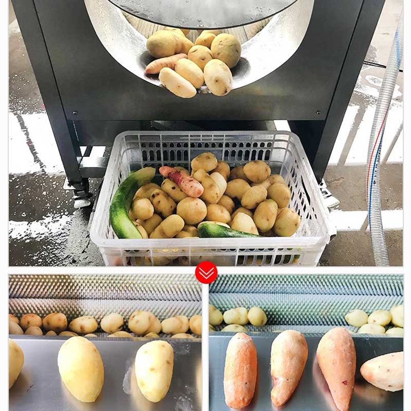 Fruit And Vegetable And Seafood Washing Machine Cassava And Sweet Potato Roller Brush Washing And Peeling Machine