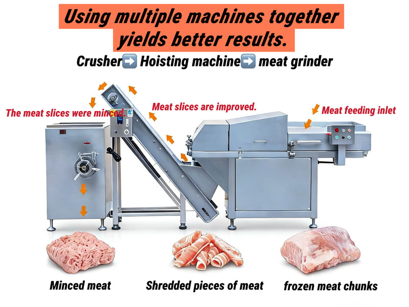 Commercial Frozen Meat Slicer Meat Processing Machine Frozen Meat Crusher