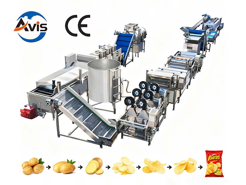 Fully Automatic Potato Chip Frying Production Line Potato Chip Making Machine