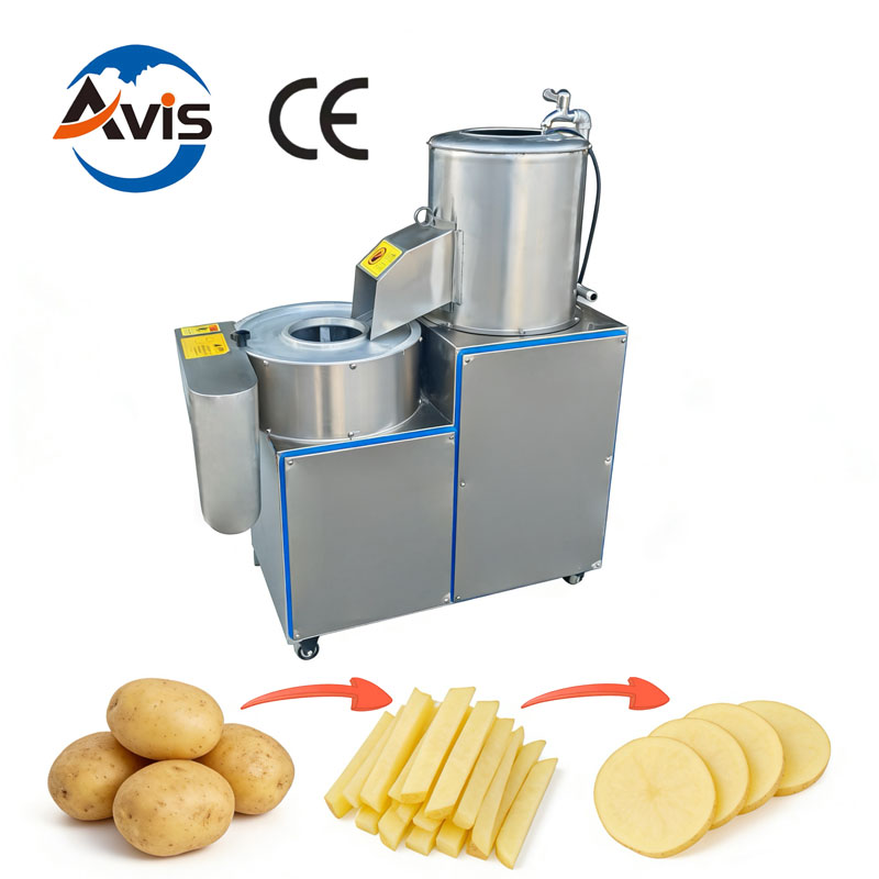 Potato And Cassava Peeling And Slicing Machine French Fry And Potato Chip Processing Machine
