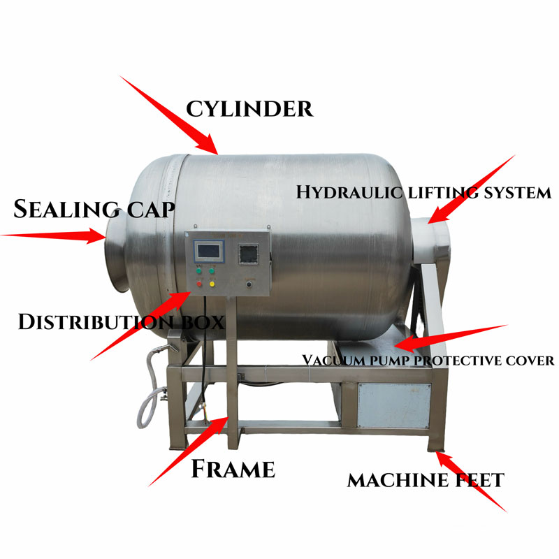 Industrial Drum Fish Marinating Machine Hydraulic Vacuum Chicken Beef Marinating Machine