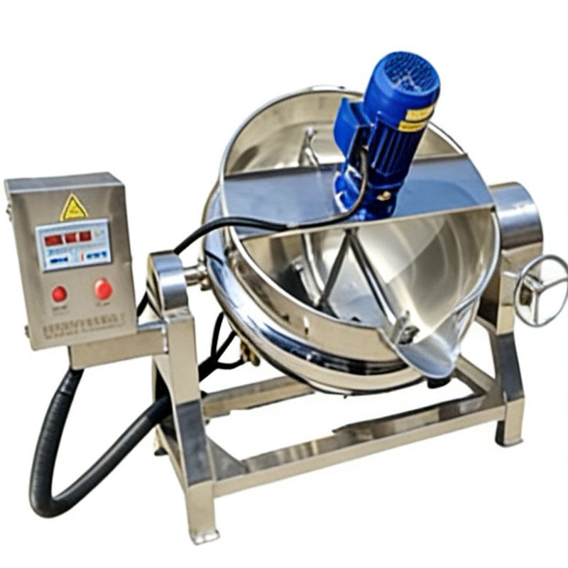 Industrial Steam Jacketed Cooking Pot Electric Electromagnetic And Gas-Fired Mixing Jacketed Kettle For Nuts Jams Soups Vegetables And Meats