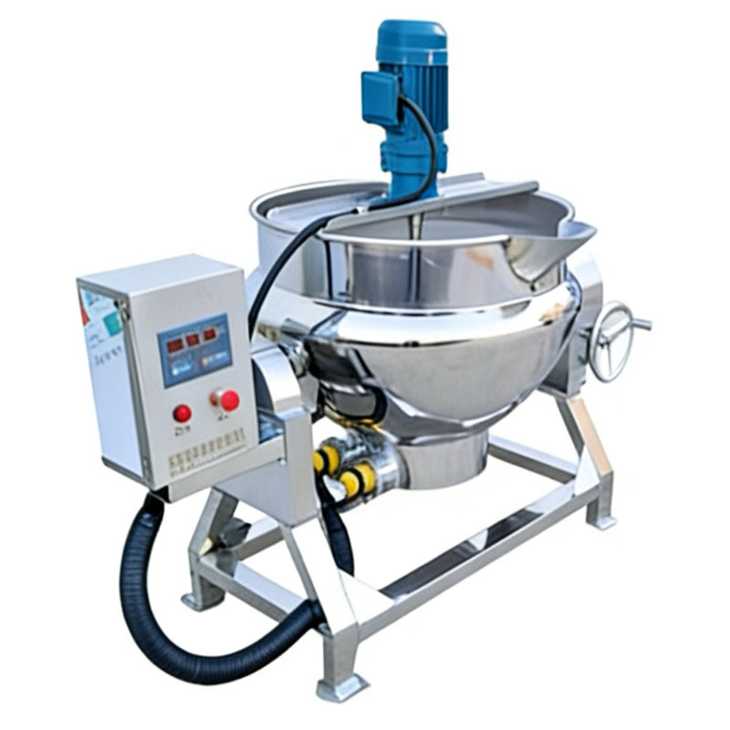 Industrial Steam Jacketed Cooking Pot Electric Electromagnetic And Gas-Fired Mixing Jacketed Kettle For Nuts Jams Soups Vegetables And Meats