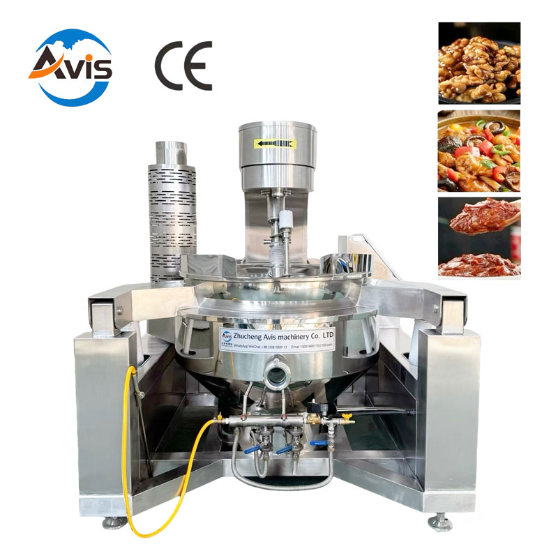 Industrial And Commercial Fully Automatic Planetary Wok Tilting Curry Sauce And Chili Sauce Mixer Electric Gas And Steam Barbecue Sauce Cooking Wok