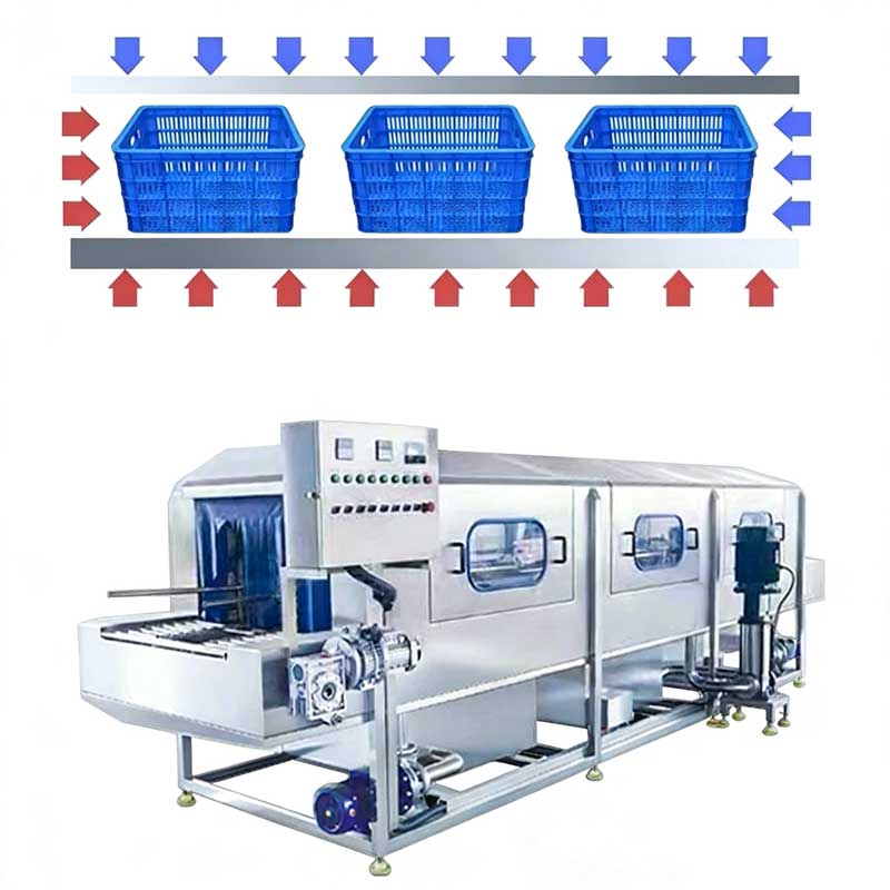 Fully Automatic Crate Washing Machine, Tunnel Type Crate Washing Machine