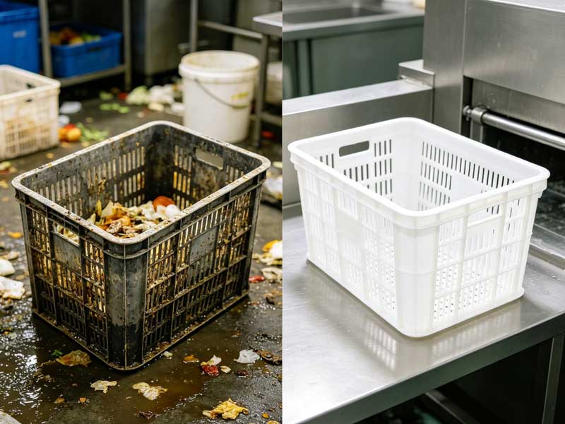 Crate Washing Machine | Industrial Plastic Basket Washing Machine Manufacturer