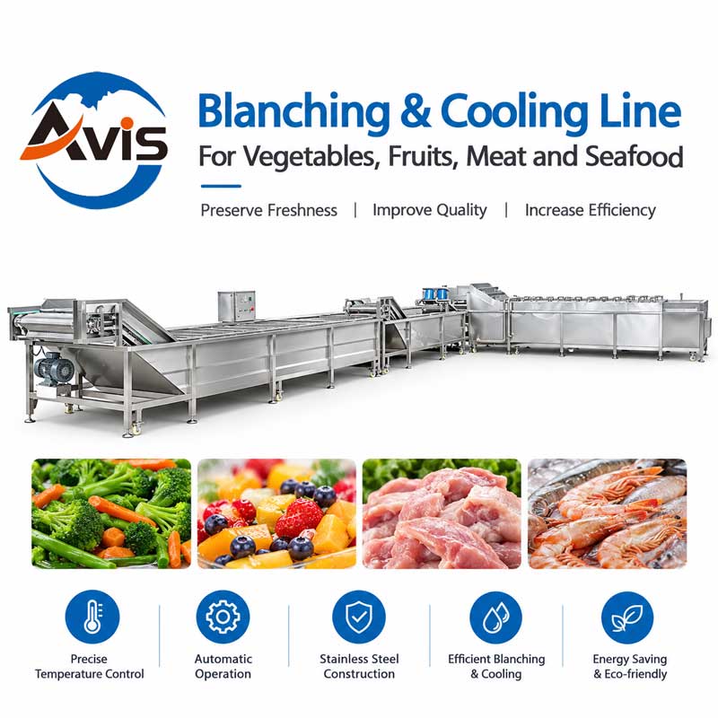 Industrial Blanching and Cooling Production Line